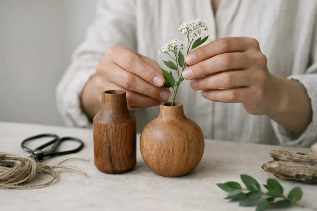 Style Éco-Chic : La Magie des Vases en Bois dans la Transformation de votre Espace