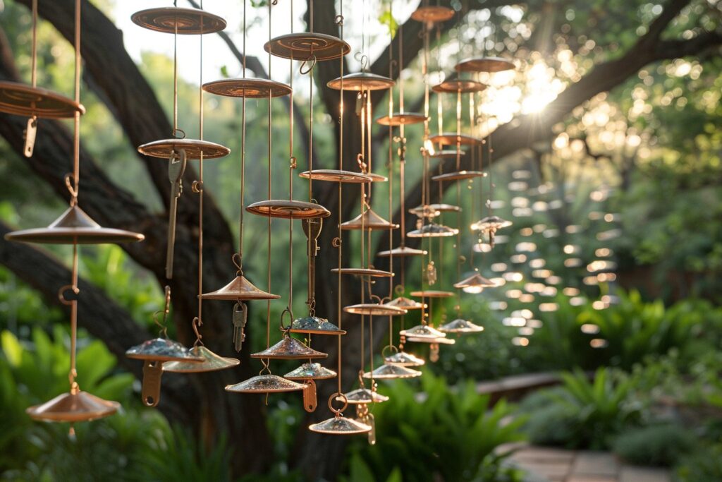 Créer un jardin mélodique en recyclant : fabriquez des carillons à vent avec des matériaux récupérés