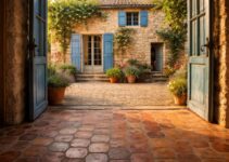 Rénover une maison provençale avec tomettes anciennes, murs en pierre et volets bleus Rénover une maison provençale avec tomettes anciennes, murs en pierre et volets bleus